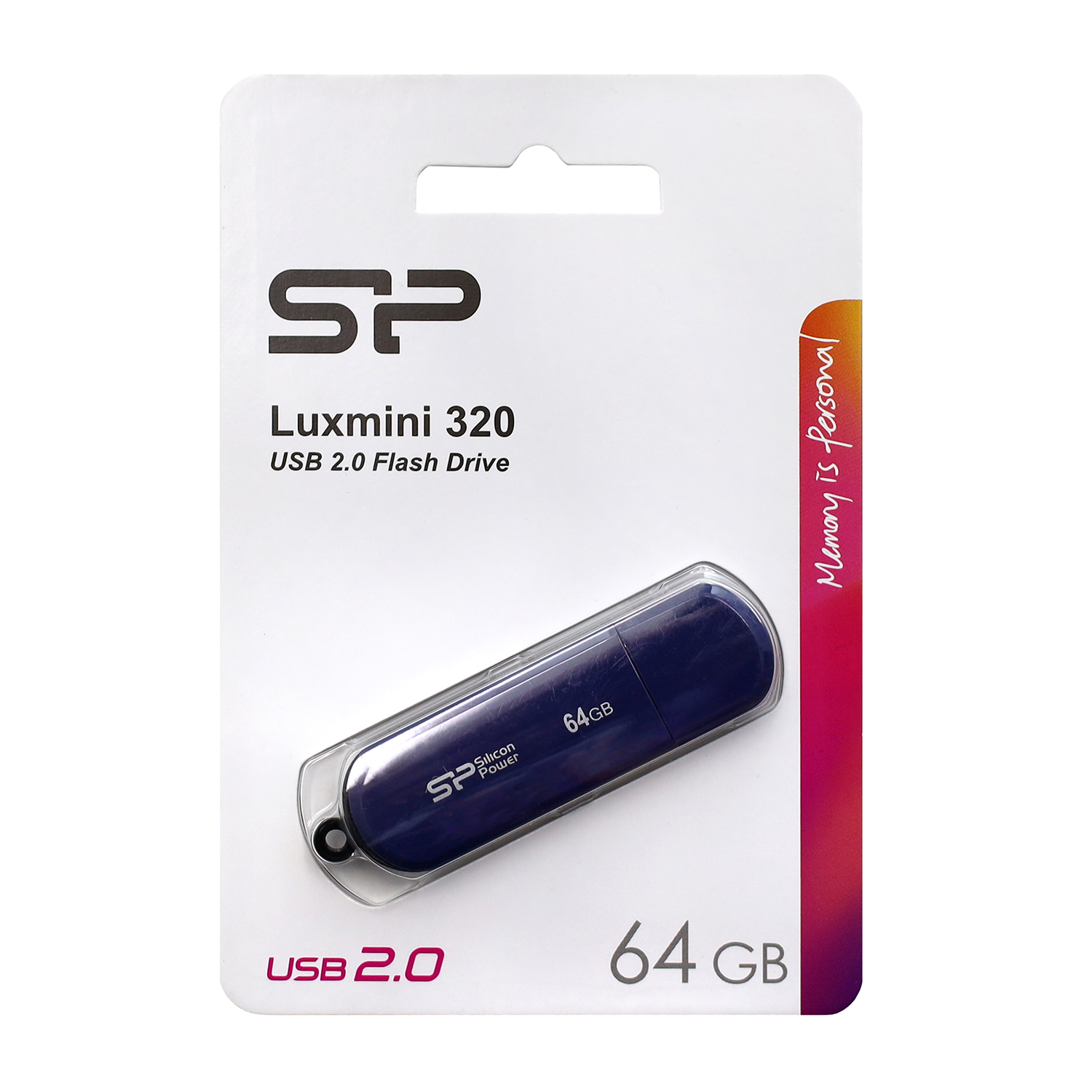 Флешка USB Silicon Power LuxMini 320, SP064GBUF2320V1B, 64GB, Синий