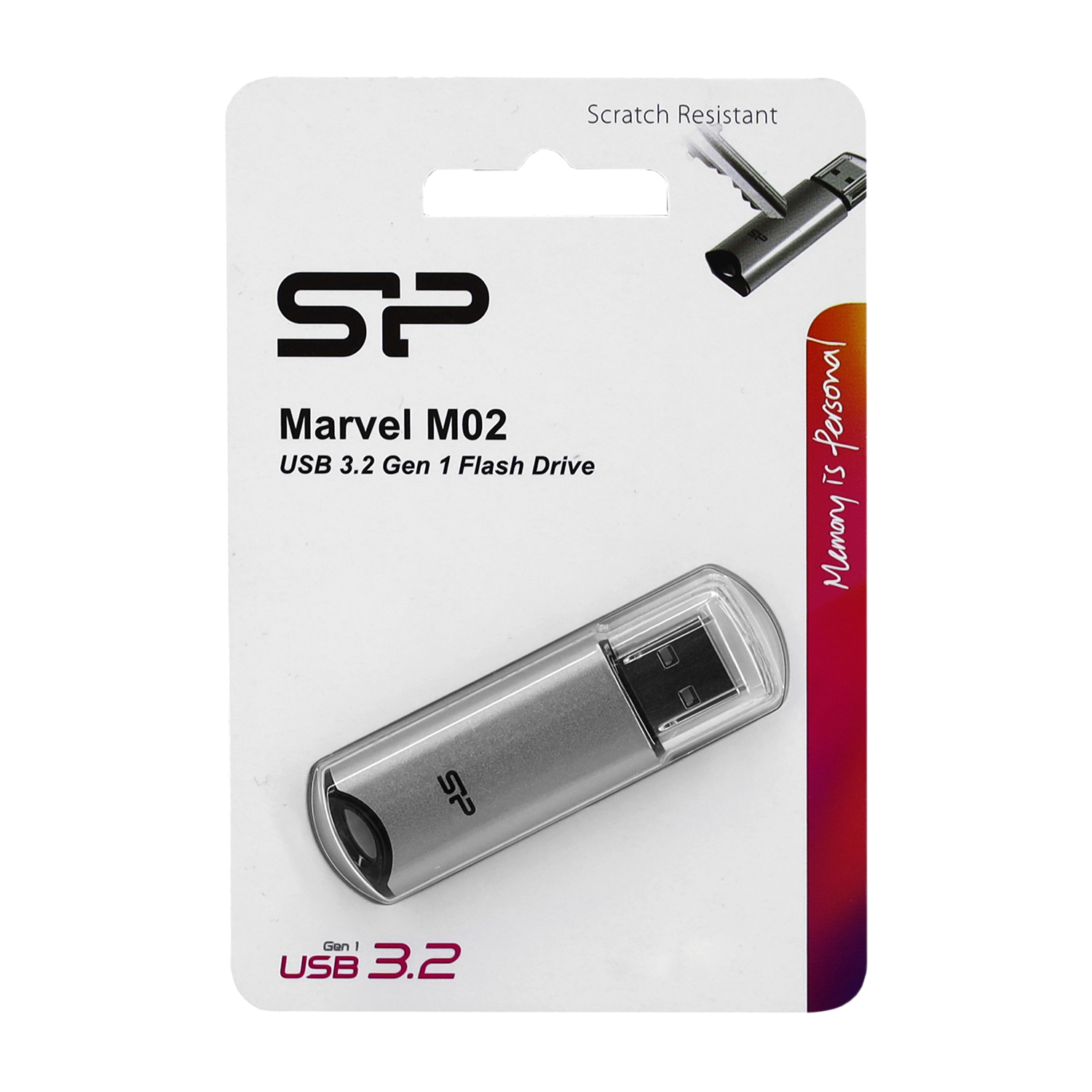 Флешка USB Silicon Power, Marvel M02, SP064GBUF3M02V1S, 64GB, Серебристый