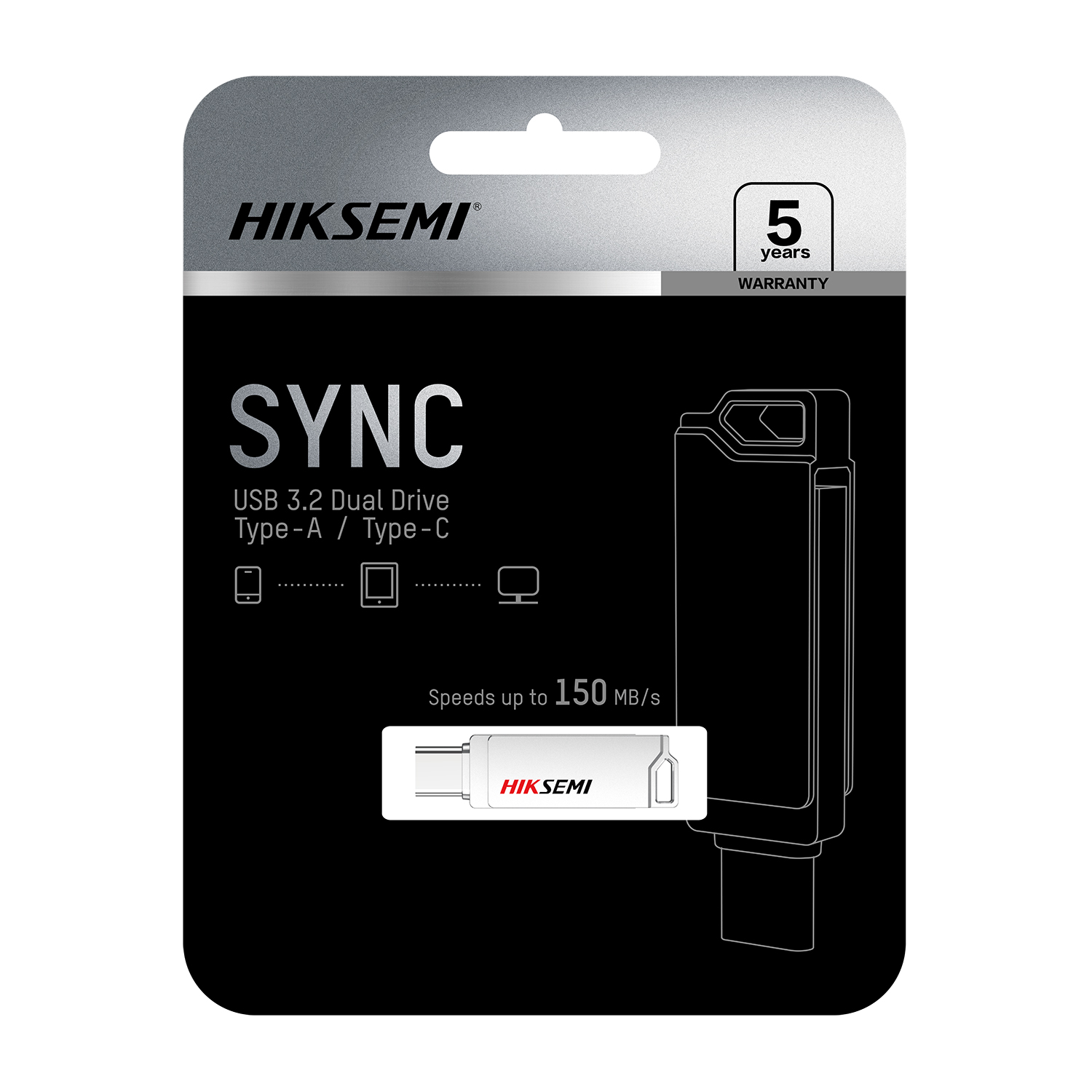 Флешка USB HikSemi, HS-USB-E327C 64G U3, 64GB