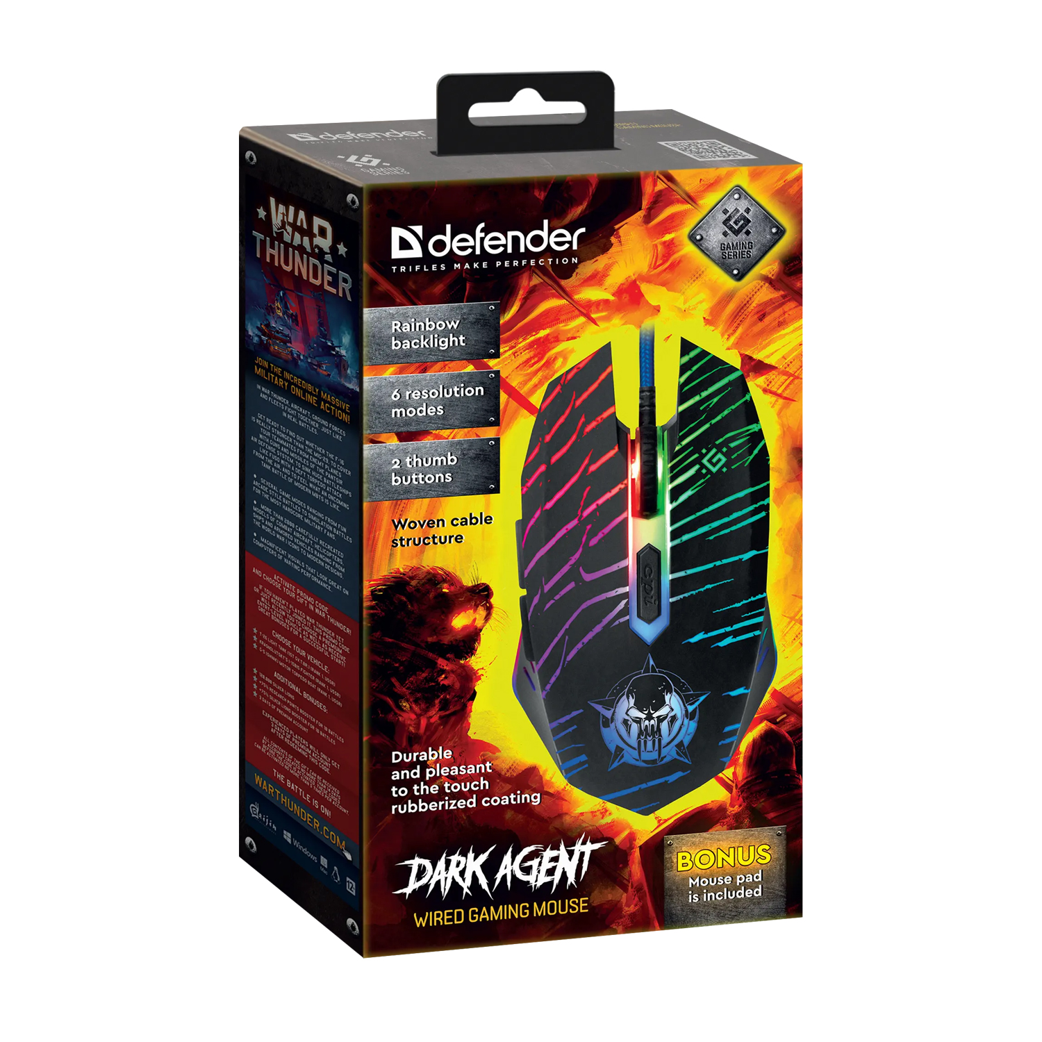 Мышь Defender Dark Agent GM-590L, USB, (52590), Черный