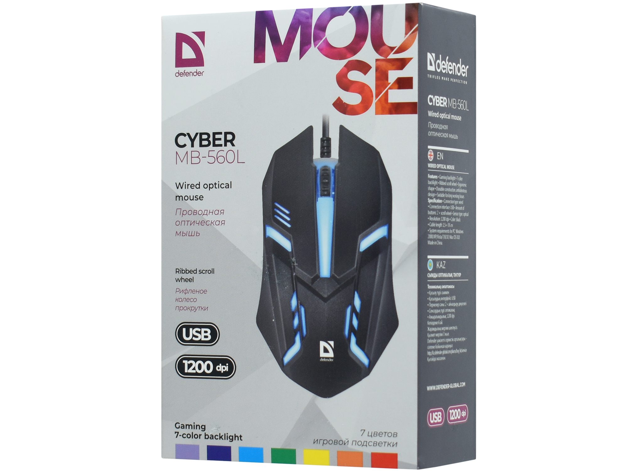 Мышь Defender Cyber MB-560L B, USB, (52560)