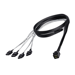 Кабель SAS, Amphenol RHS36-4395, HDmSAS SFF8643 -to- 4*SATA, Crossover, 75cm