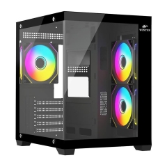 Корпус ATX midi tower  Wintek, Aquarium V2 H101-B TG, (без БП), Black