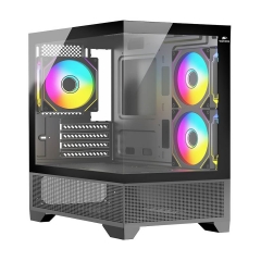 Корпус ATX midi tower  Wintek, Crystal 395-B TG, (без БП), Black