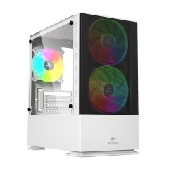 Корпус mATX mini tower Wintek Shadow, 701-W TG, (без БП), White